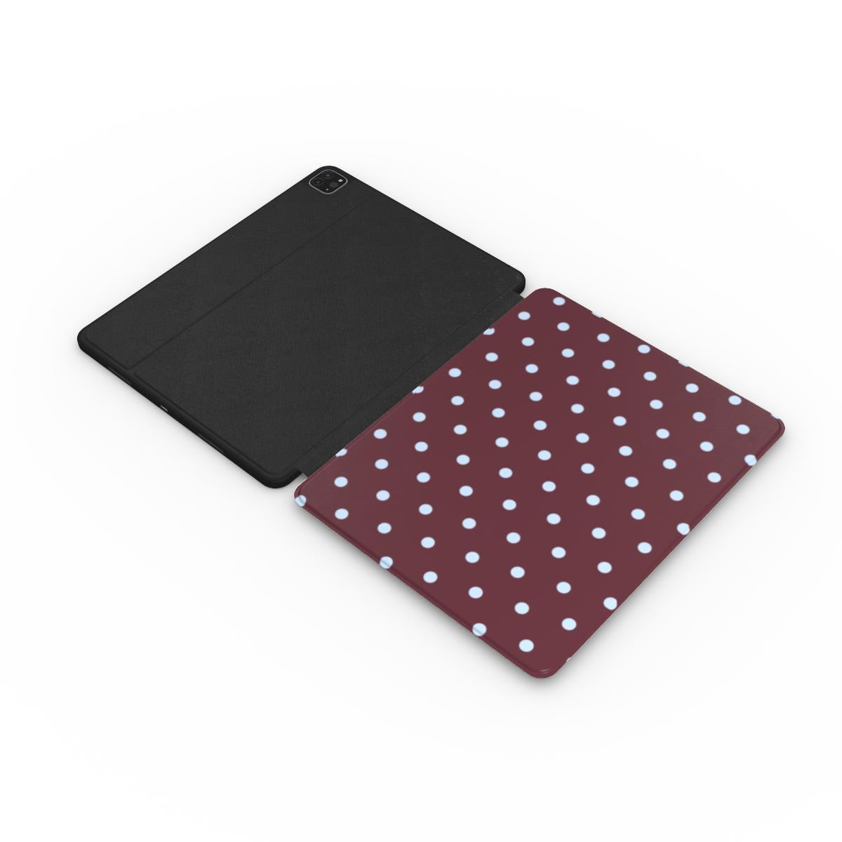 Blue Sky in Burgundy Polka Dots Apple iPad Case