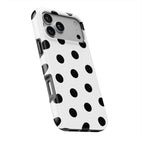 Black in White Polka Dots MagSafe Tough Phone Case