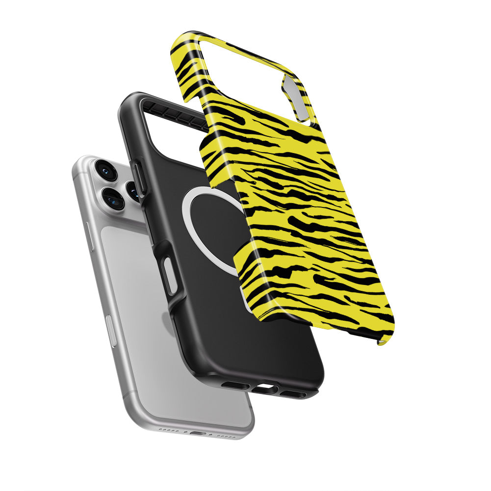 Black in Yellow Tiger MagSafe Tough Phone Case