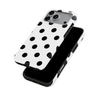 Black in White Polka Dots MagSafe Tough Phone Case