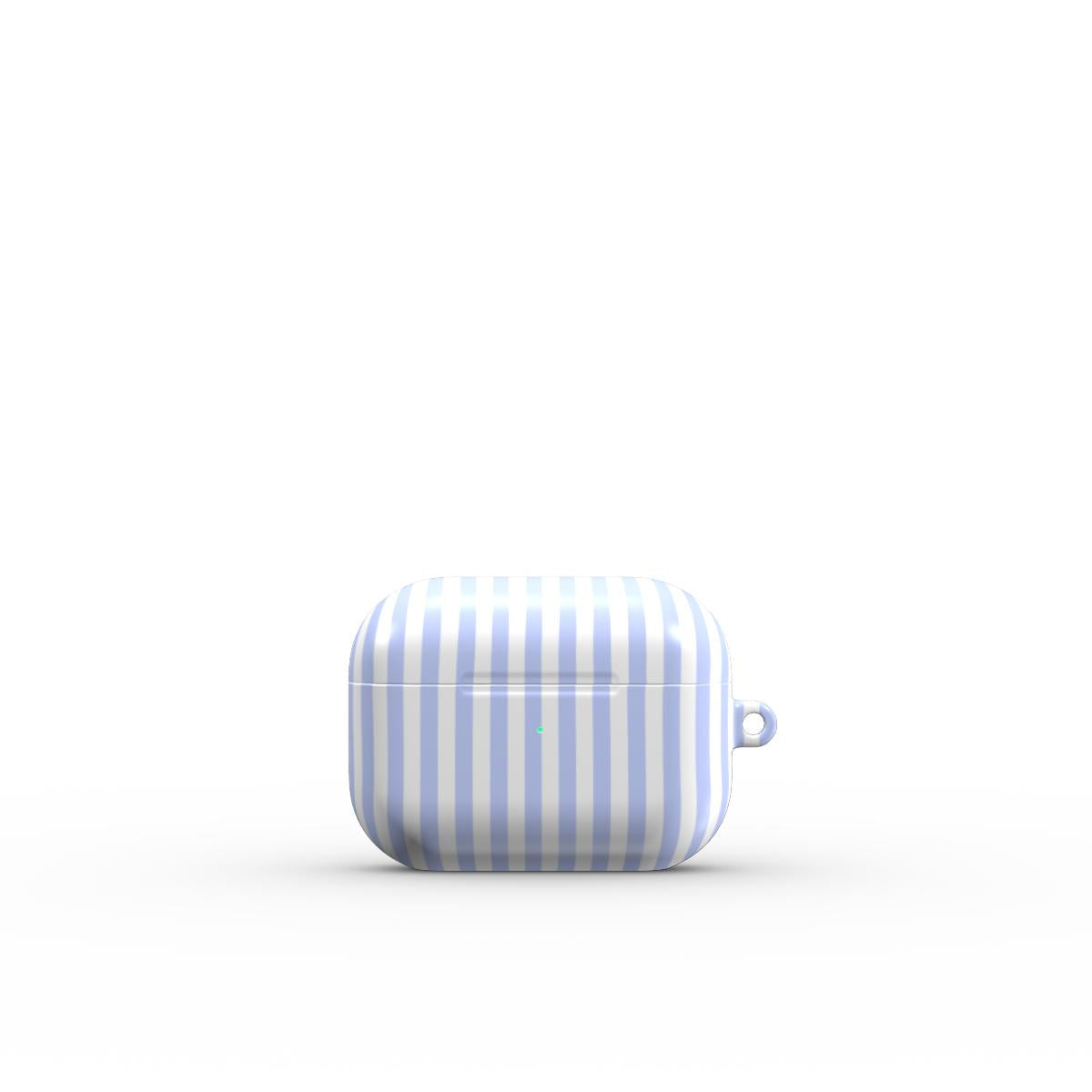 Baby Blue Stripes Apple AirPods Tough Case, 3D product render