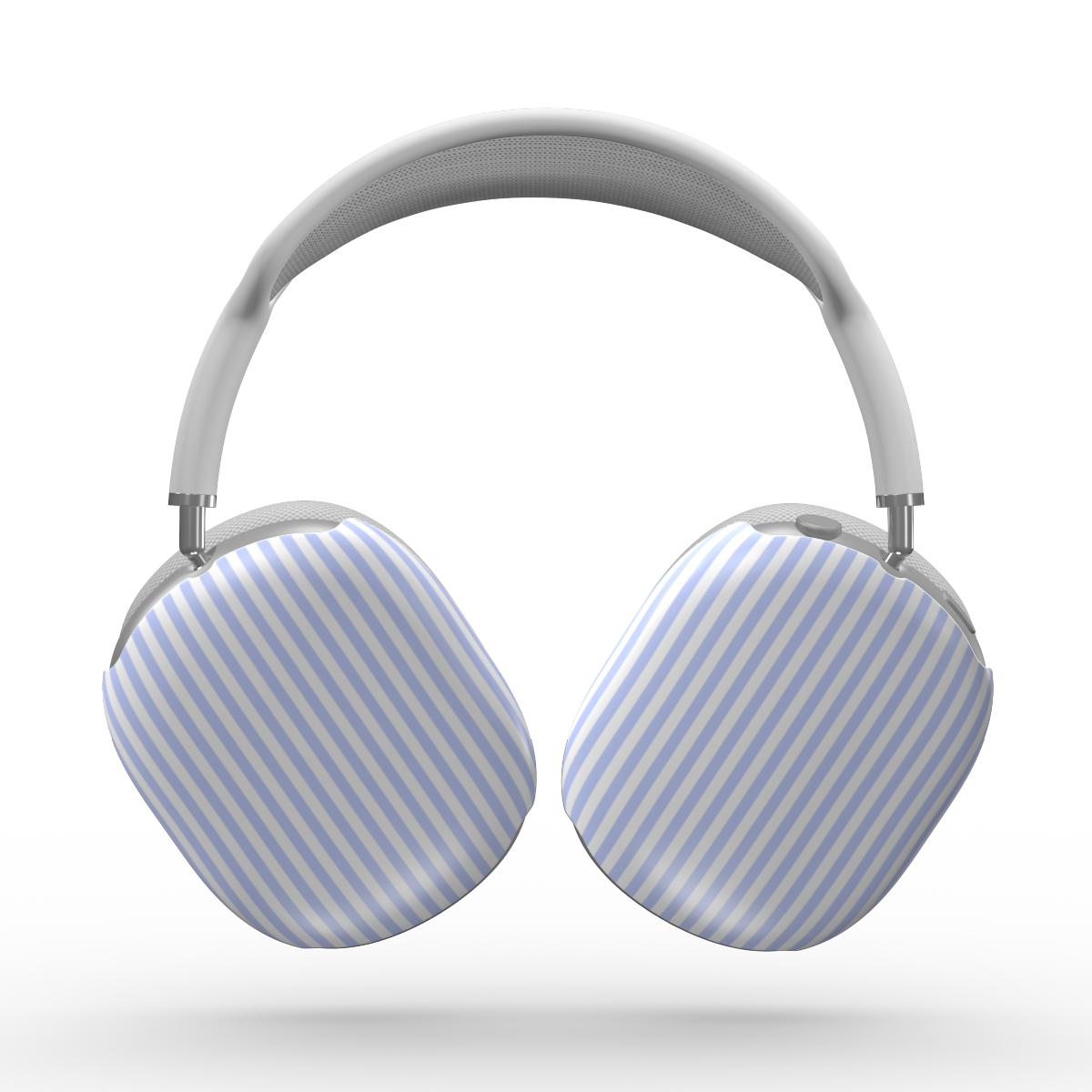 Baby Blue Stripes Apple AirPods Max Tough Case, 3D product render