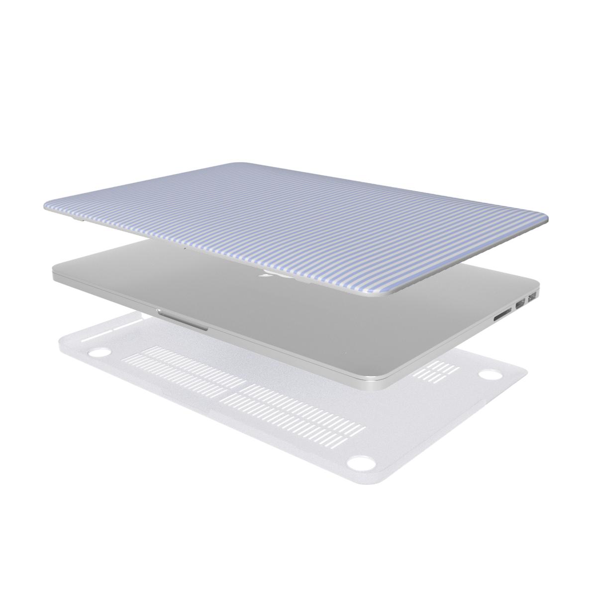 Baby Blue Stripes MacBook Case, 3D product render