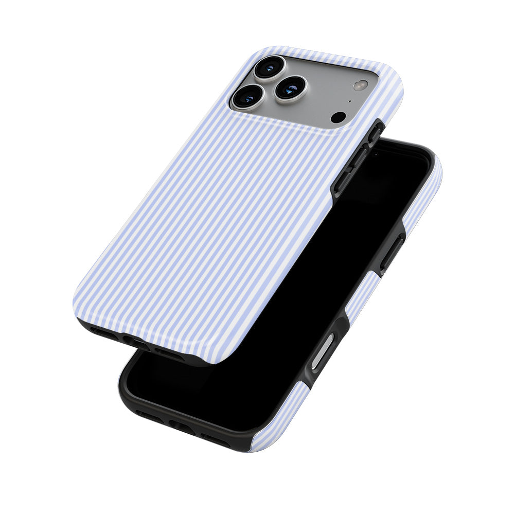 Baby Blue Stripes Tough Phone Case — front and back