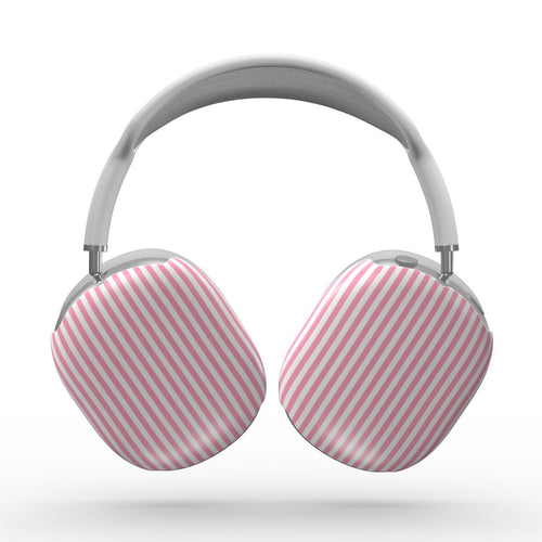 Baby Pink Stripes Apple AirPods Max Tough Case, 3D product render