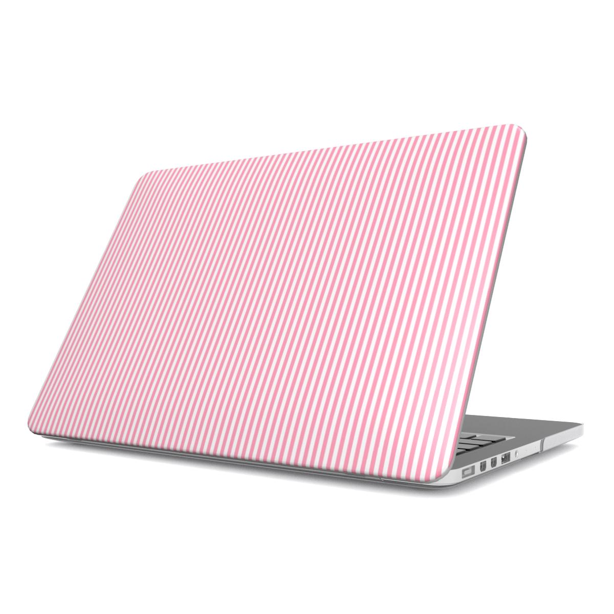 Baby Pink Stripes MacBook Case, 3D product render
