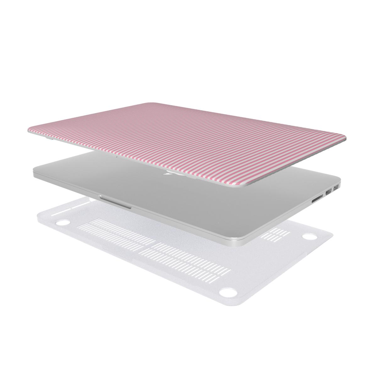 Baby Pink Stripes MacBook Case, 3D product render