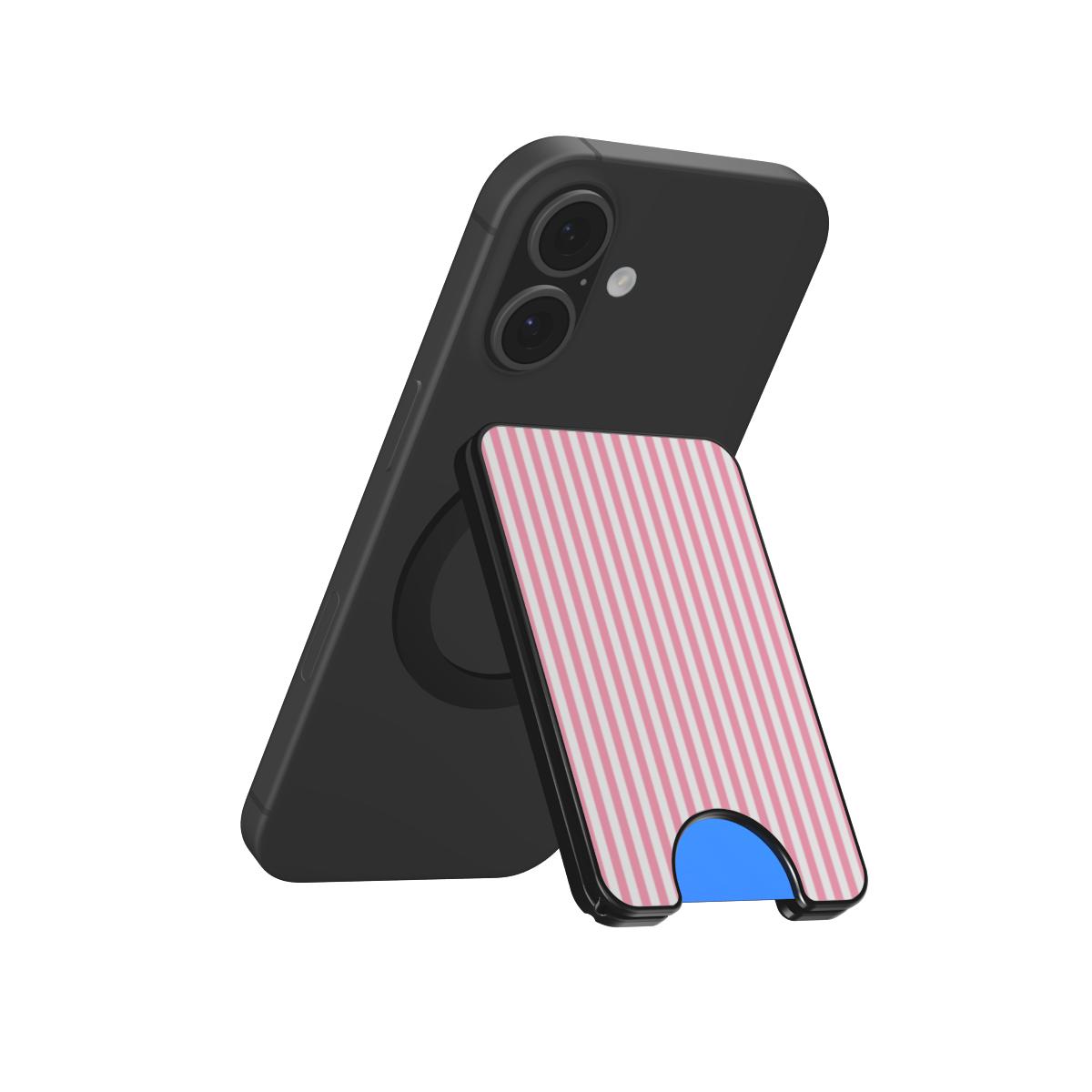 Baby Pink Stripes Magnetic Wallet, 3D product render