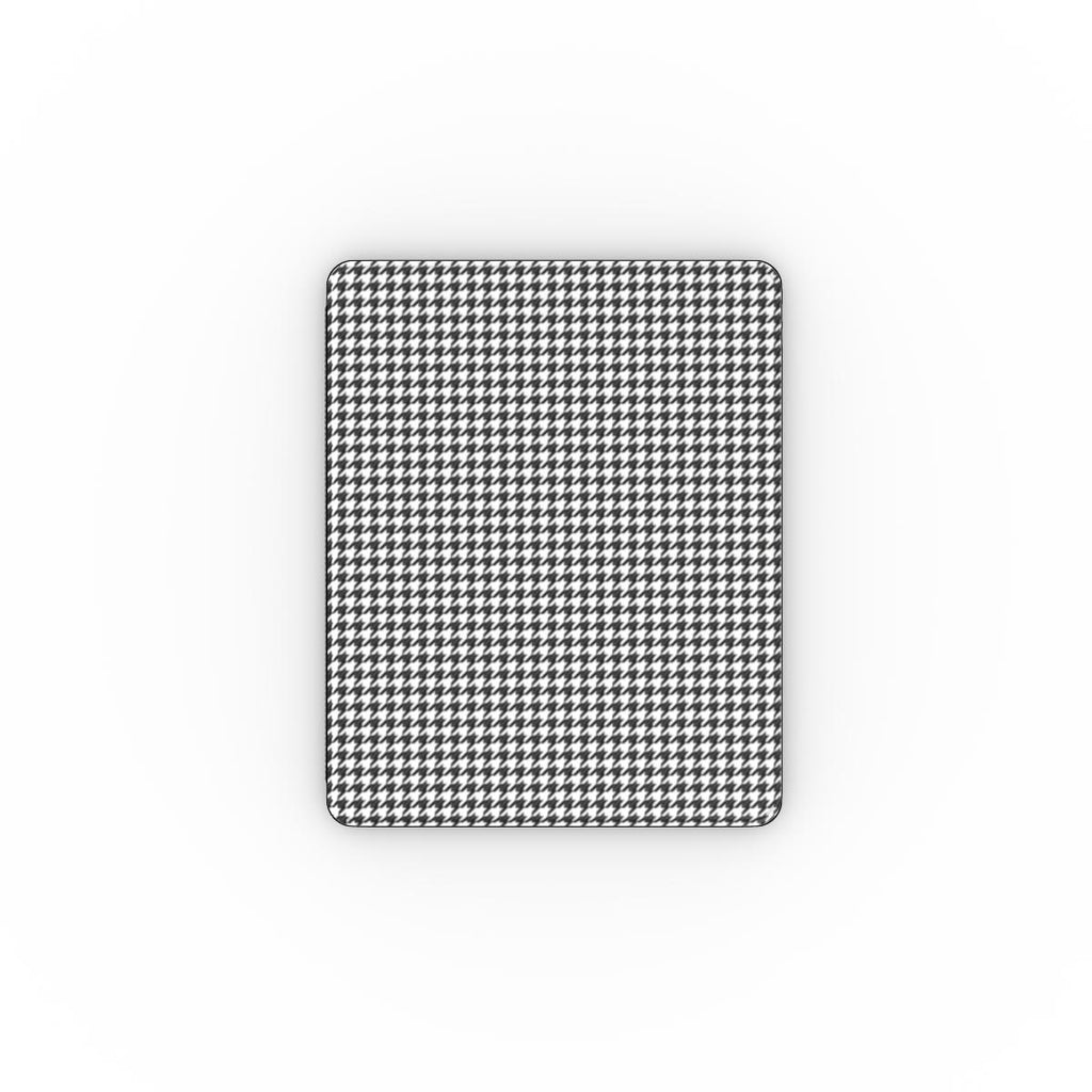 Black in White Houndstooth Apple iPad Case — full view, full back print