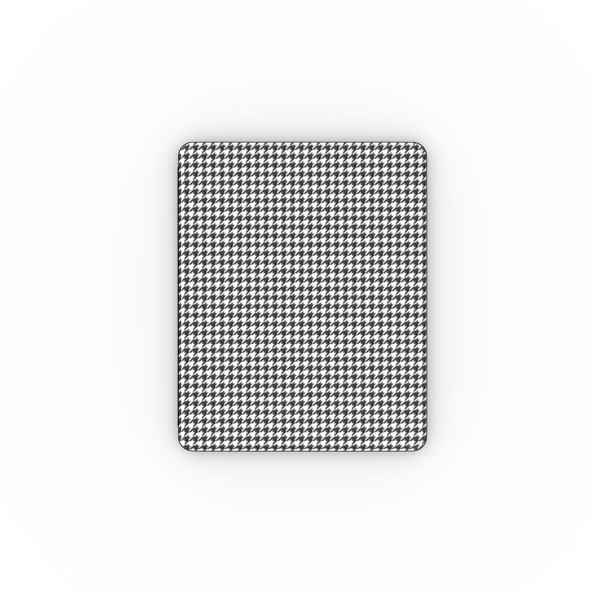 Black in White Houndstooth Apple iPad Case — full view, full back print