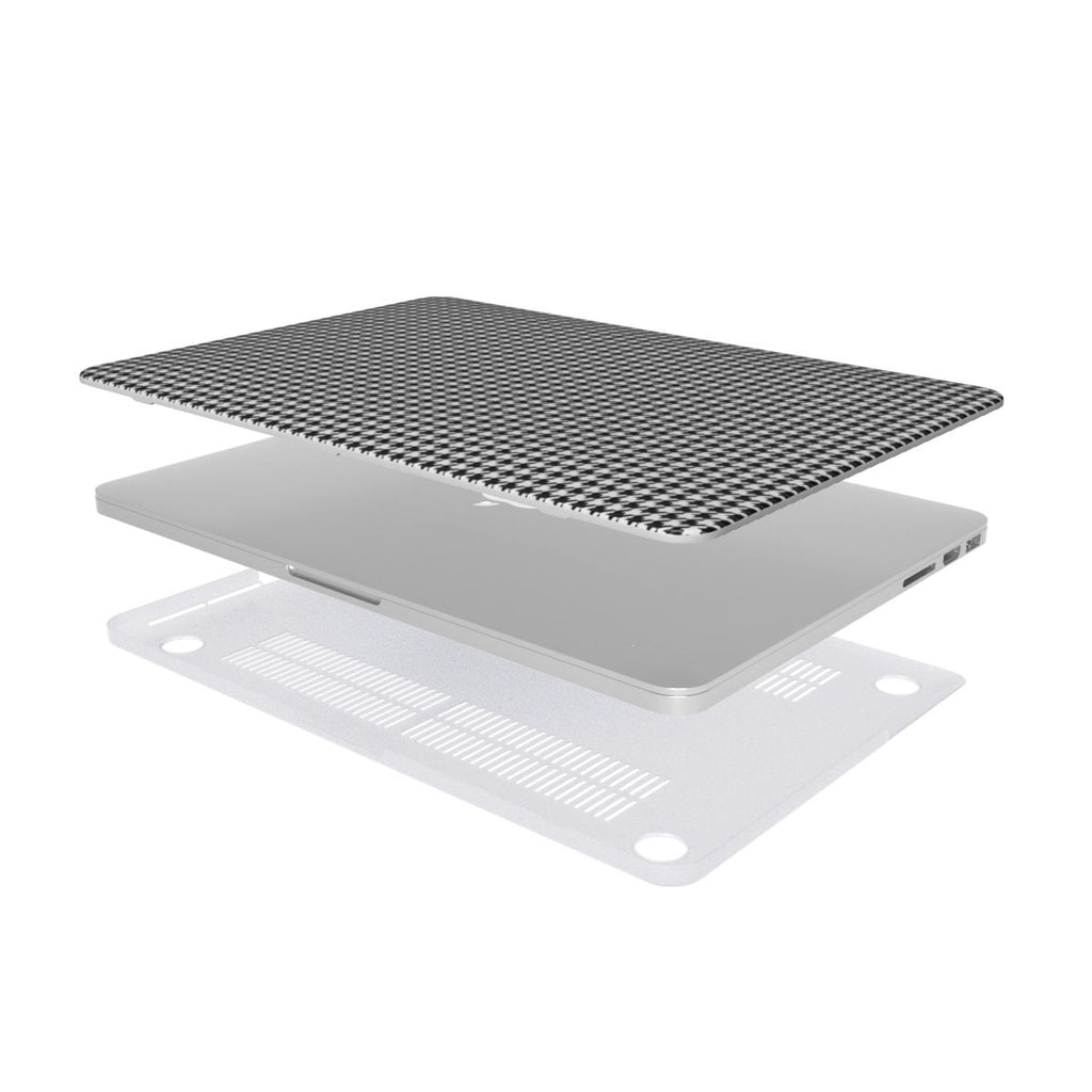 Black in White Houndstooth MacBook Case — layers separated
