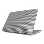 Black in White Houndstooth MacBook Case — full view, print at lid scale