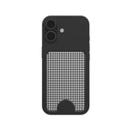 Black in White Houndstooth Magnetic Wallet — angled view