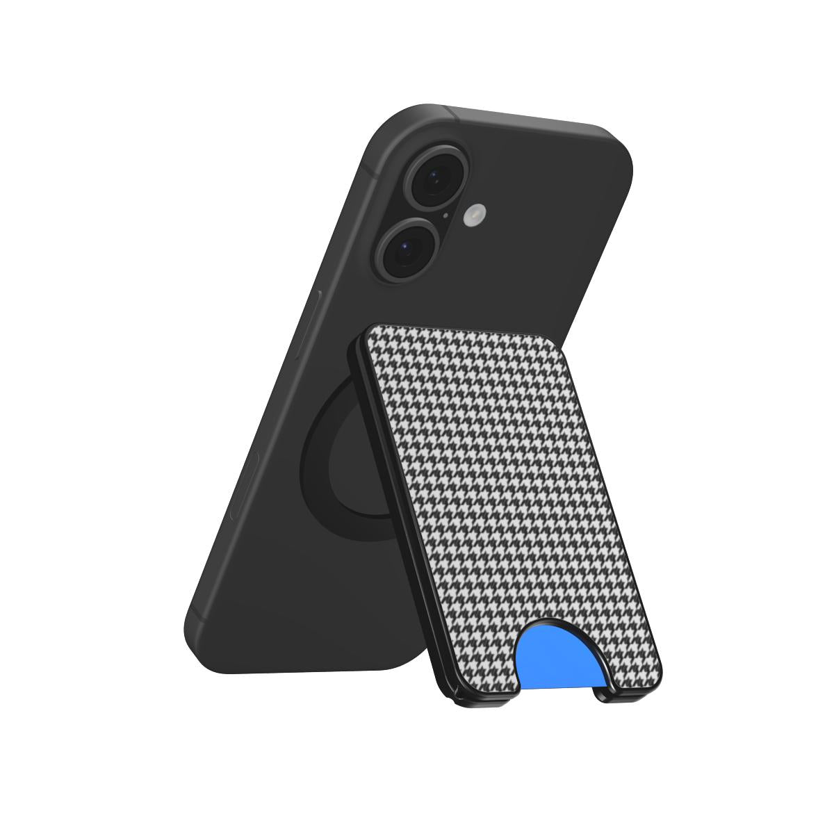 Black in White Houndstooth Magnetic Wallet — additional view