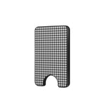 Black in White Houndstooth Magnetic Wallet — full view, front print