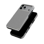 Black in White Houndstooth phone case — front and back