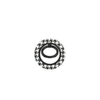 Black in White Houndstooth Ring Holder — full view, front print
