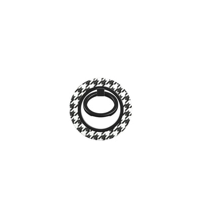 Black in White Houndstooth Ring Holder