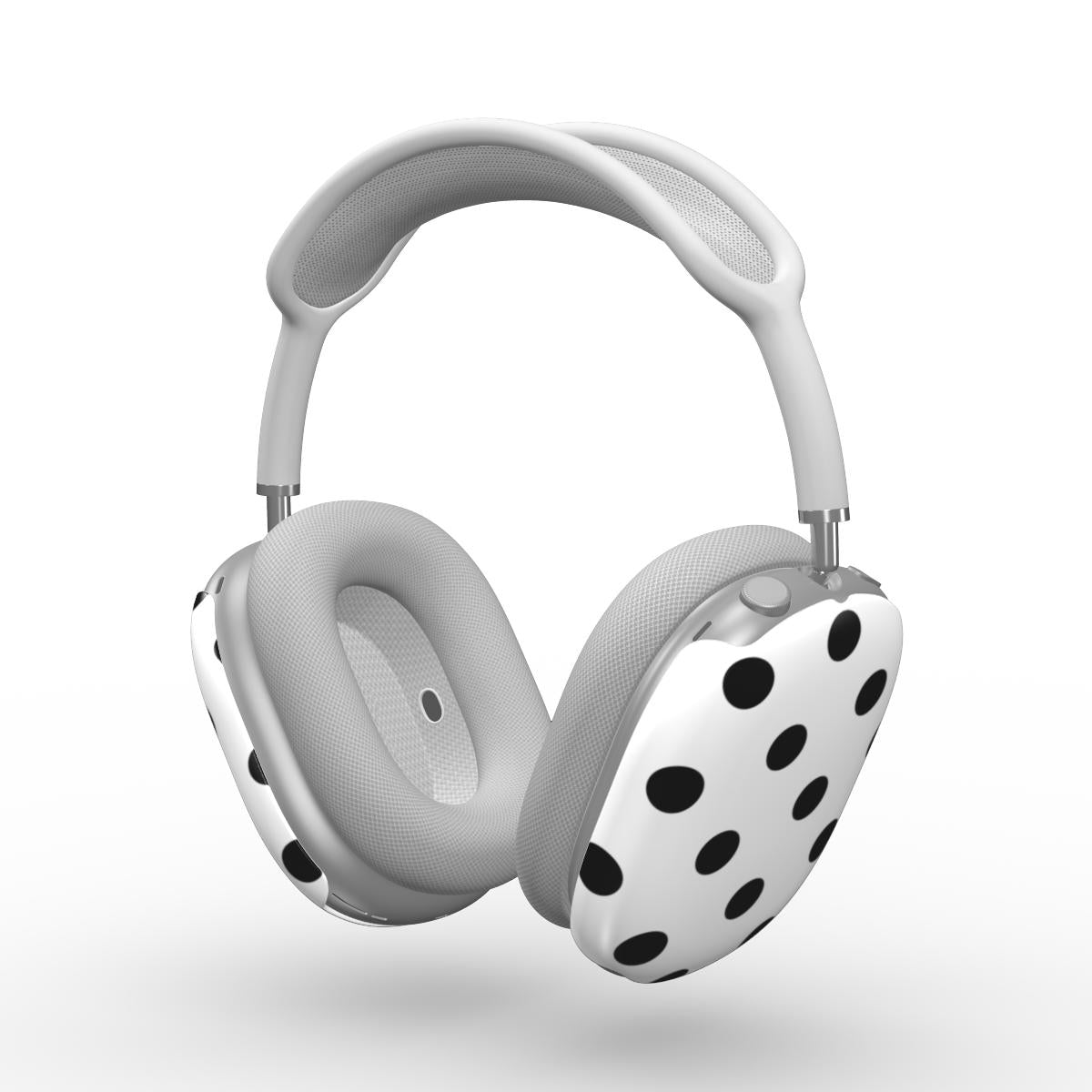 Black in White Polka Dots Apple AirPods Max Tough Case, 3D product render