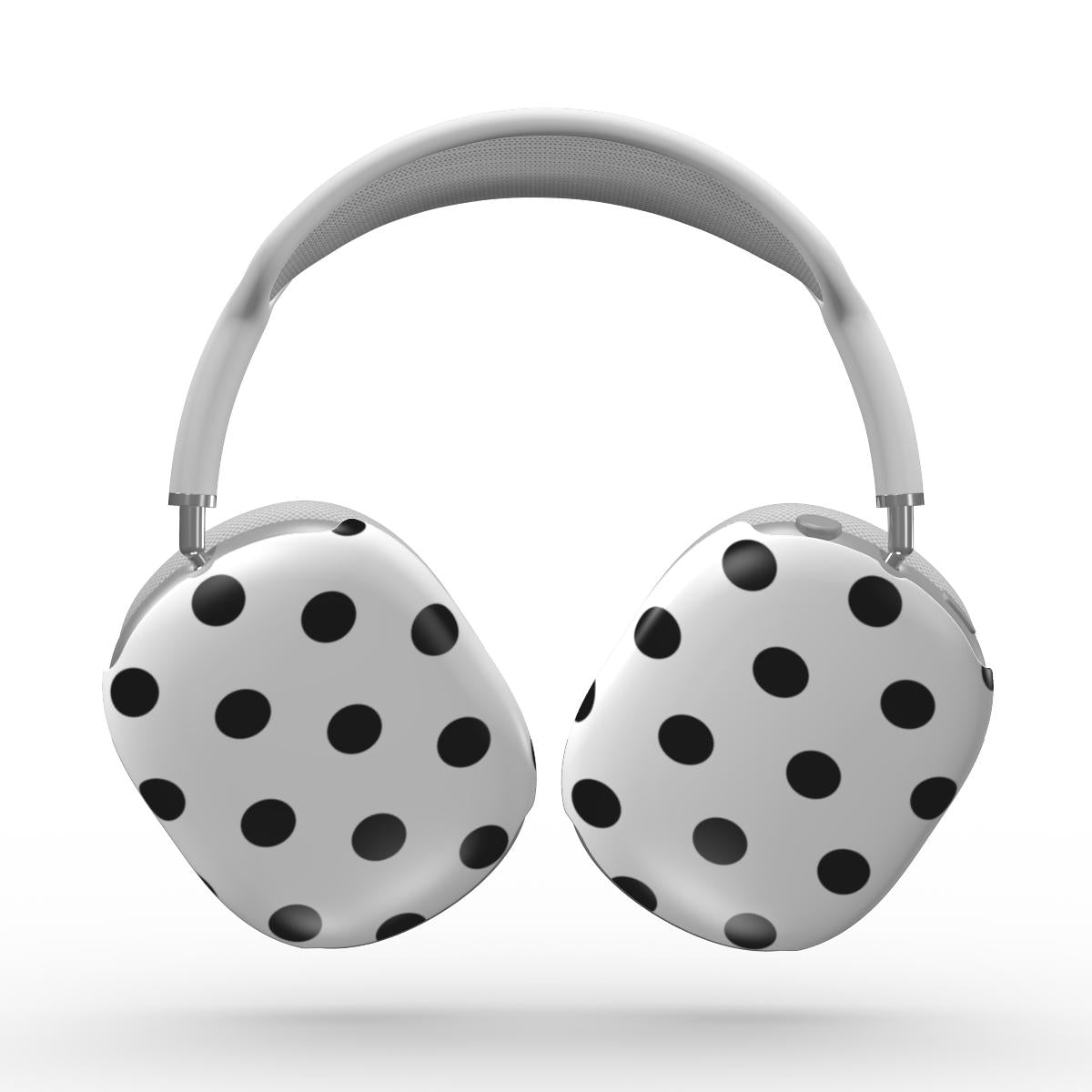 Black in White Polka Dots Apple AirPods Max Tough Case, 3D product render