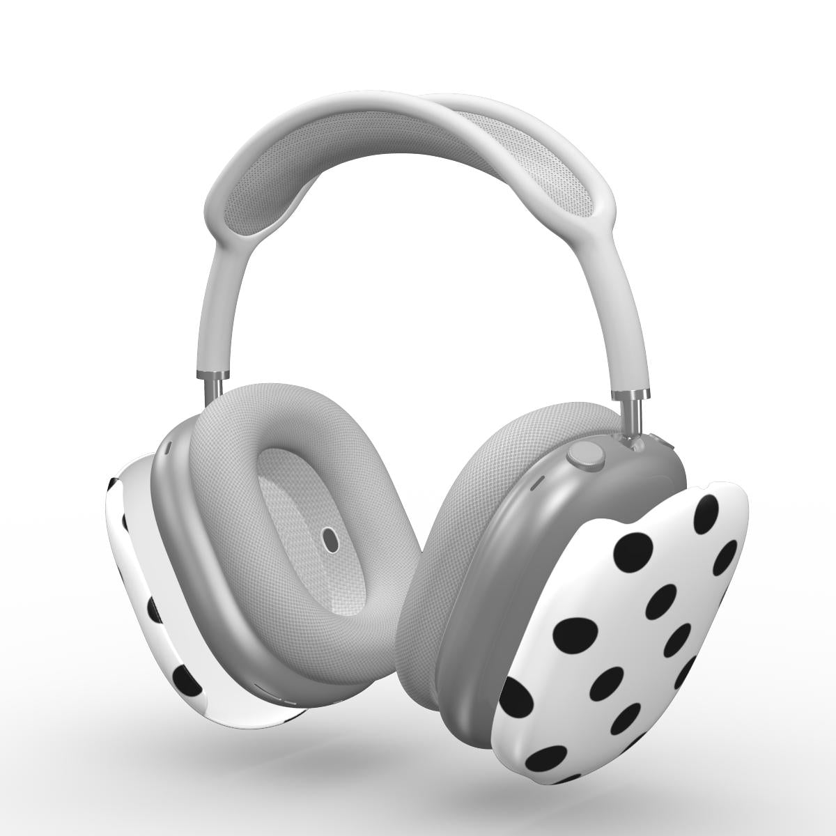 Black in White Polka Dots Apple AirPods Max Tough Case, 3D product render
