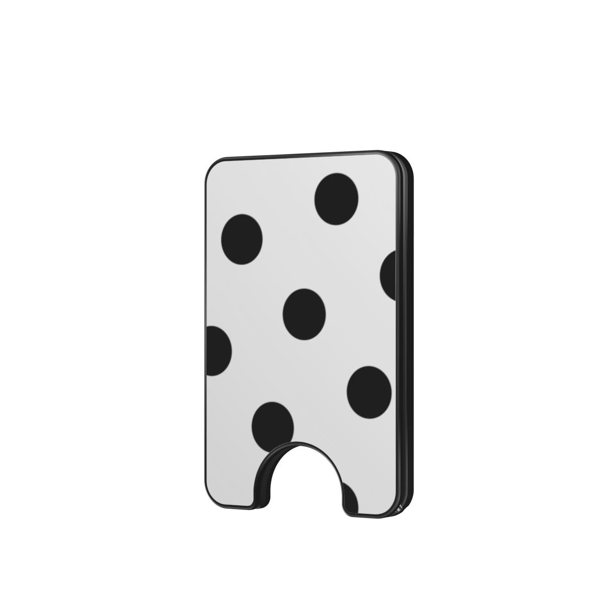 Black in White Polka Dots Magnetic Wallet, 3D product render
