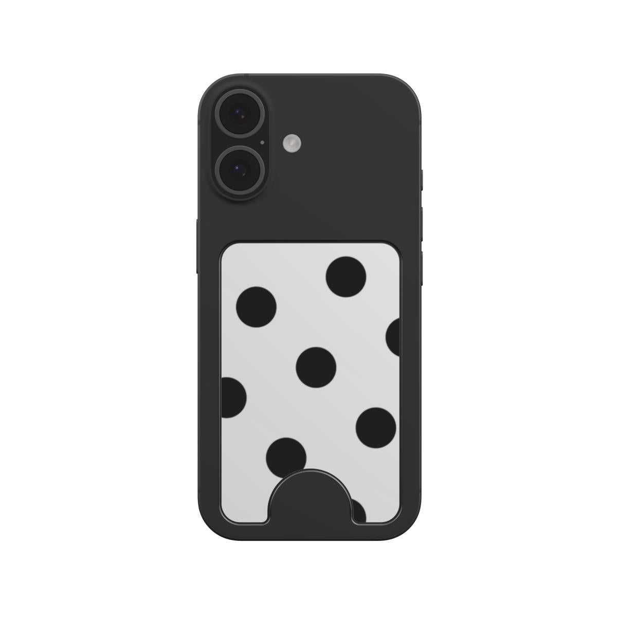 Black in White Polka Dots Magnetic Wallet, 3D product render