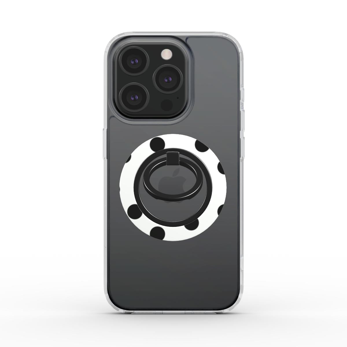 Black in White Polka Dots Ring Holder, 3D product render