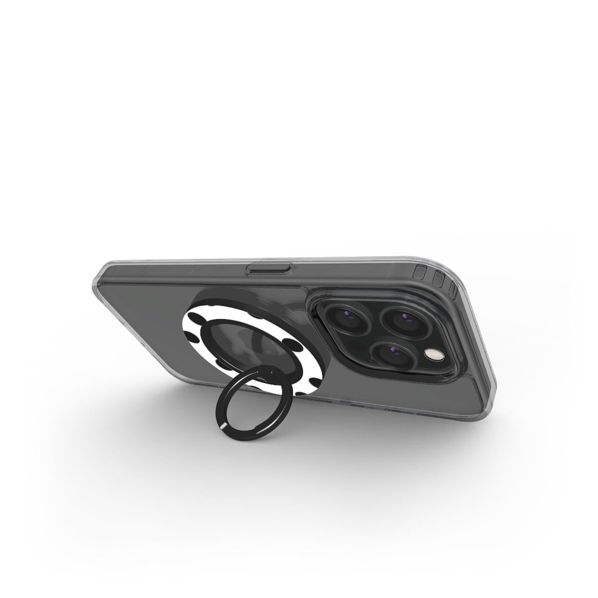 Black in White Polka Dots Ring Holder, 3D product render