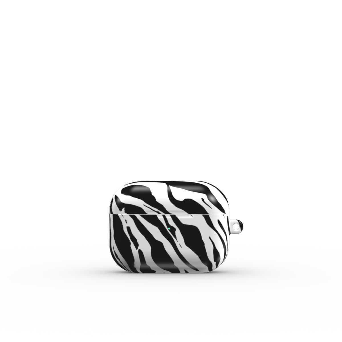 Black in White Tiger Apple AirPods Tough Case, 3D product render