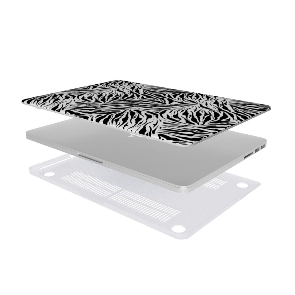 Black in White Tiger MacBook Case, 3D product render