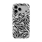Black in White Tiger phone case — back view, full print