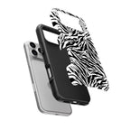 Black in White Tiger Tough Phone Case — hard outer shell and inner liner separated