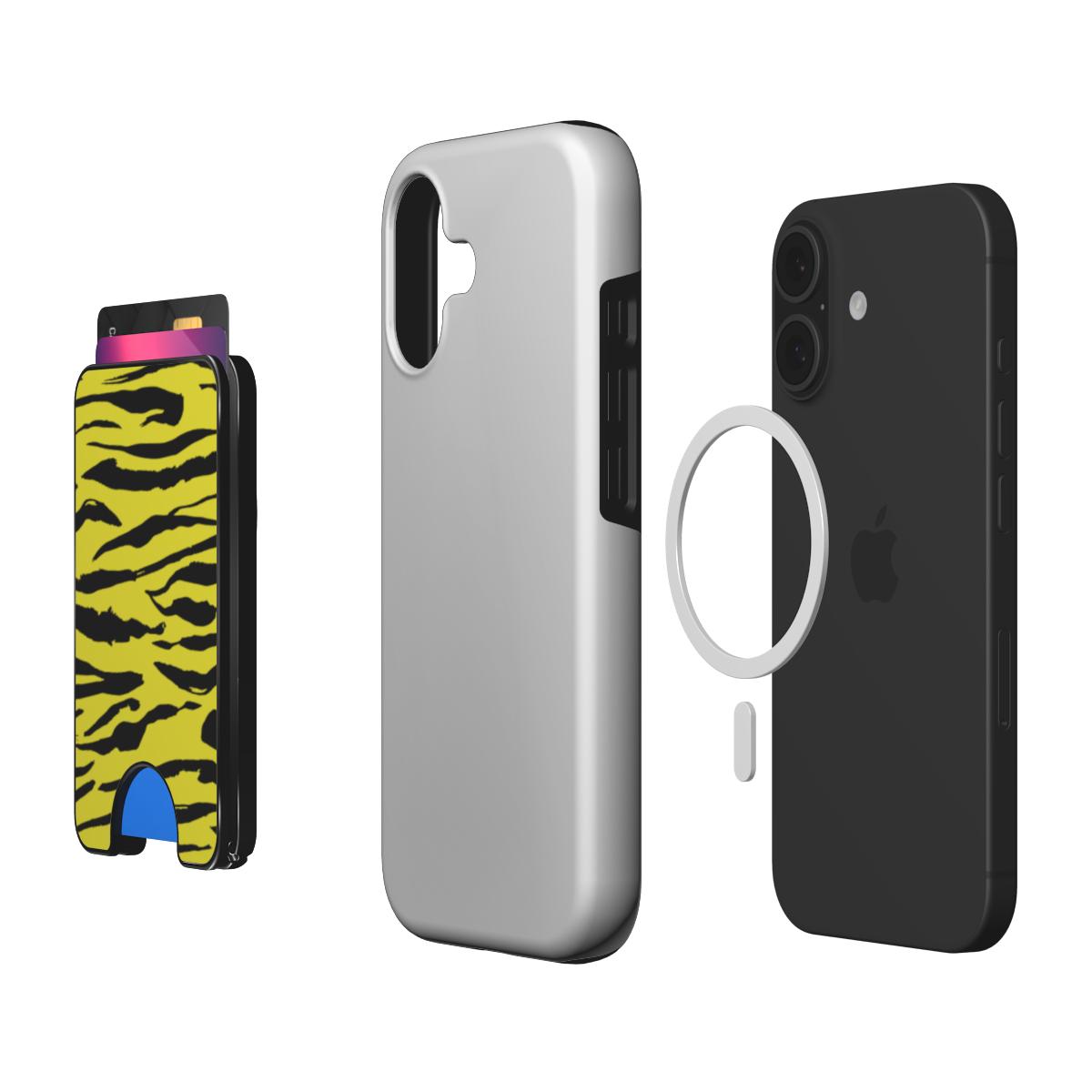 Black in Yellow Tiger Magnetic Wallet, 3D product render
