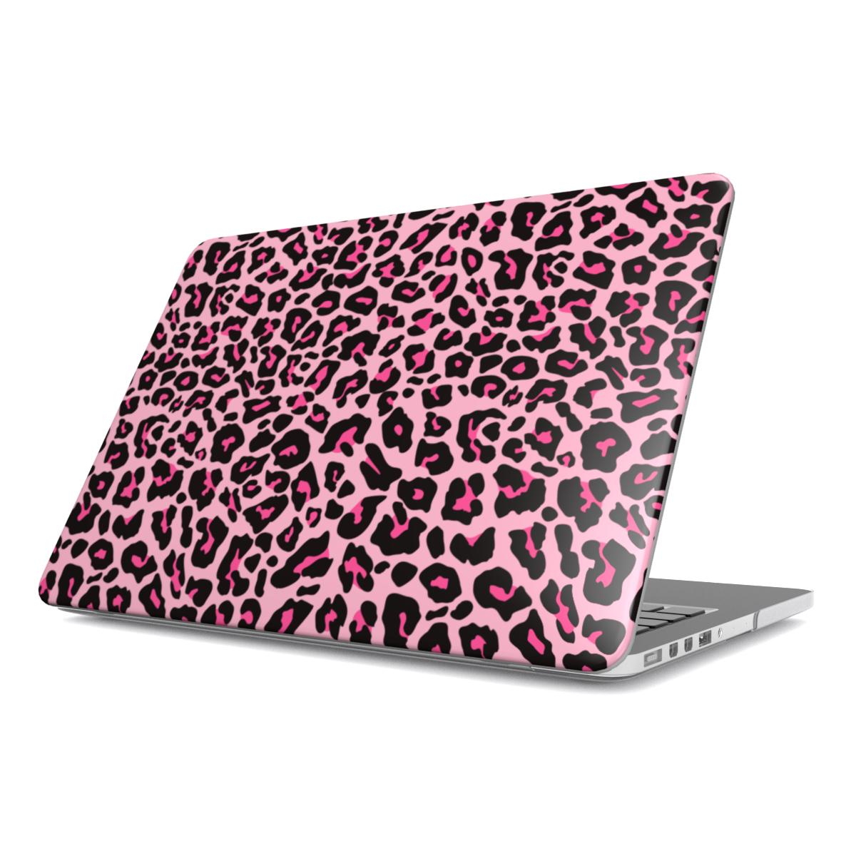 Black Pink Leopard MacBook Case, 3D product render