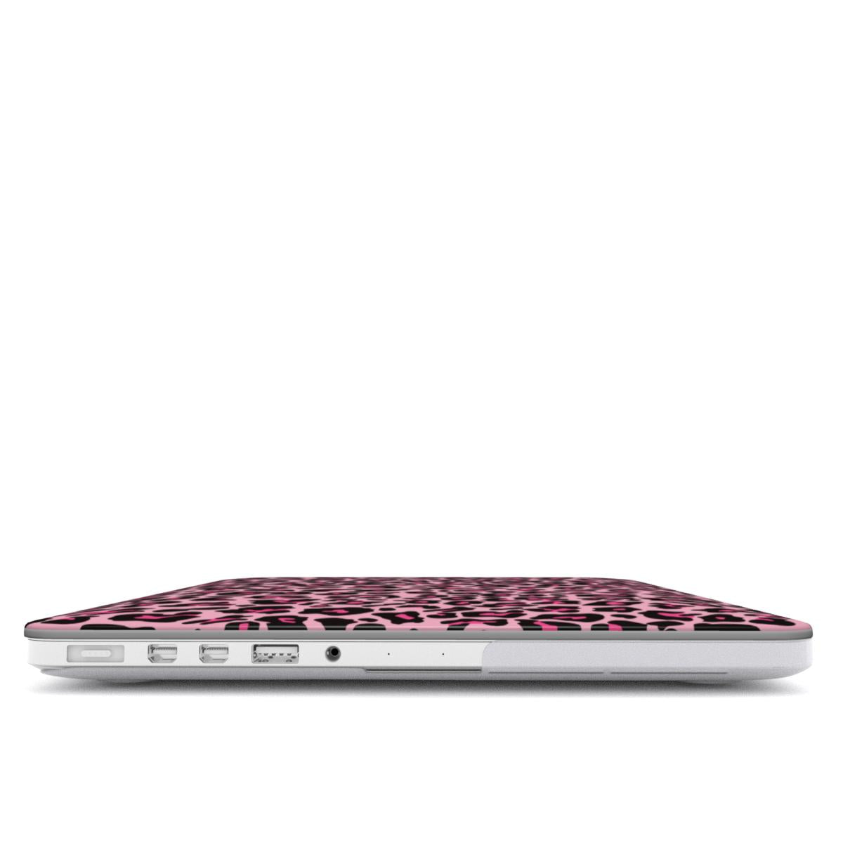 Black Pink Leopard MacBook Case, 3D product render