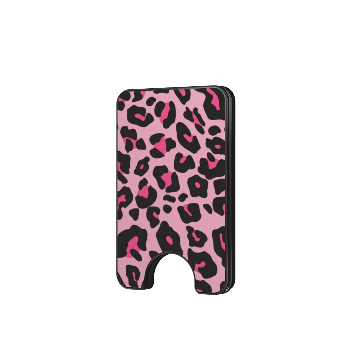 Black Pink Leopard Magnetic Wallet, 3D product render