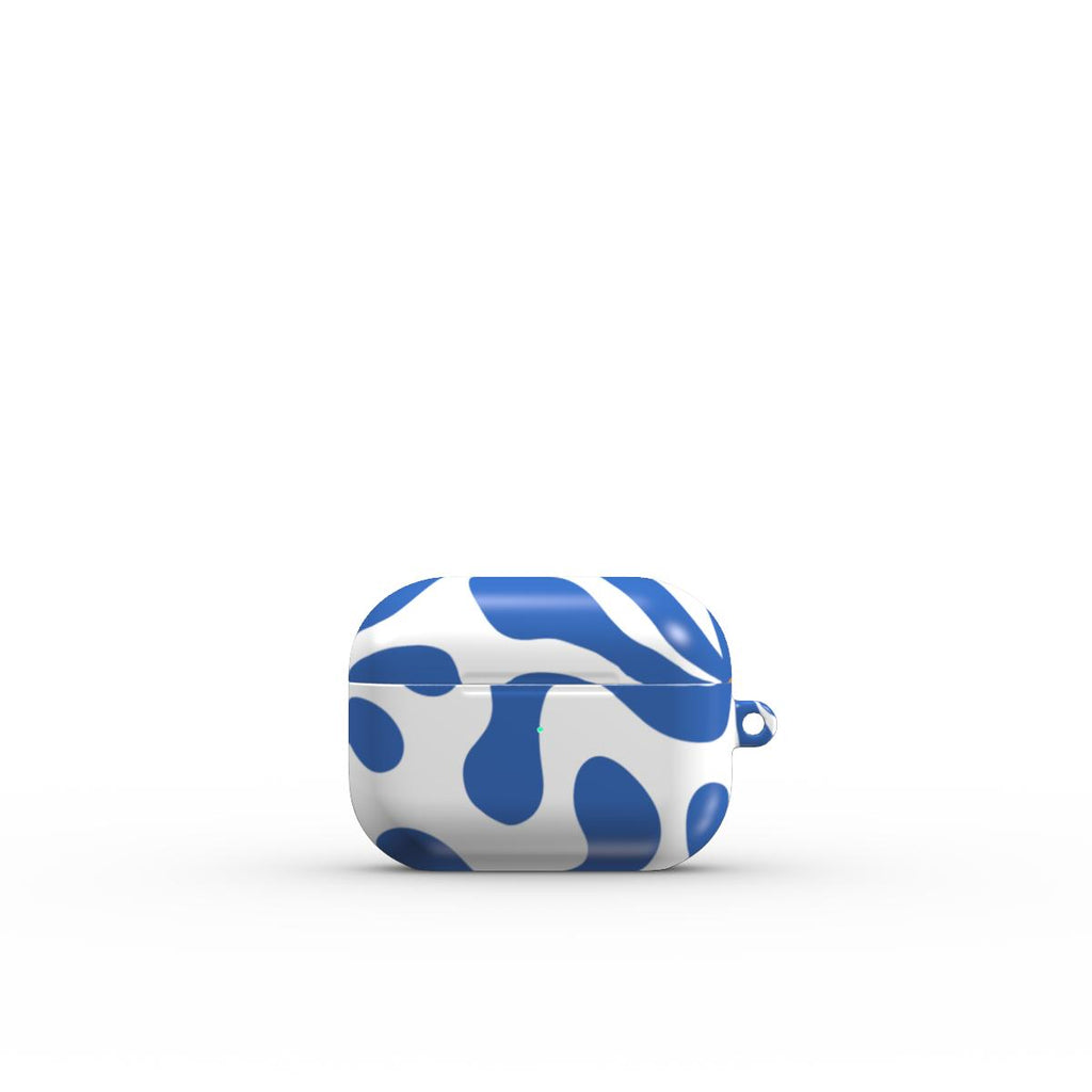 Blue Abstract Starburst Apple AirPods Tough Case, 3D product render