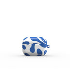 Blue Abstract Starburst Apple AirPods Tough Case, 3D product render