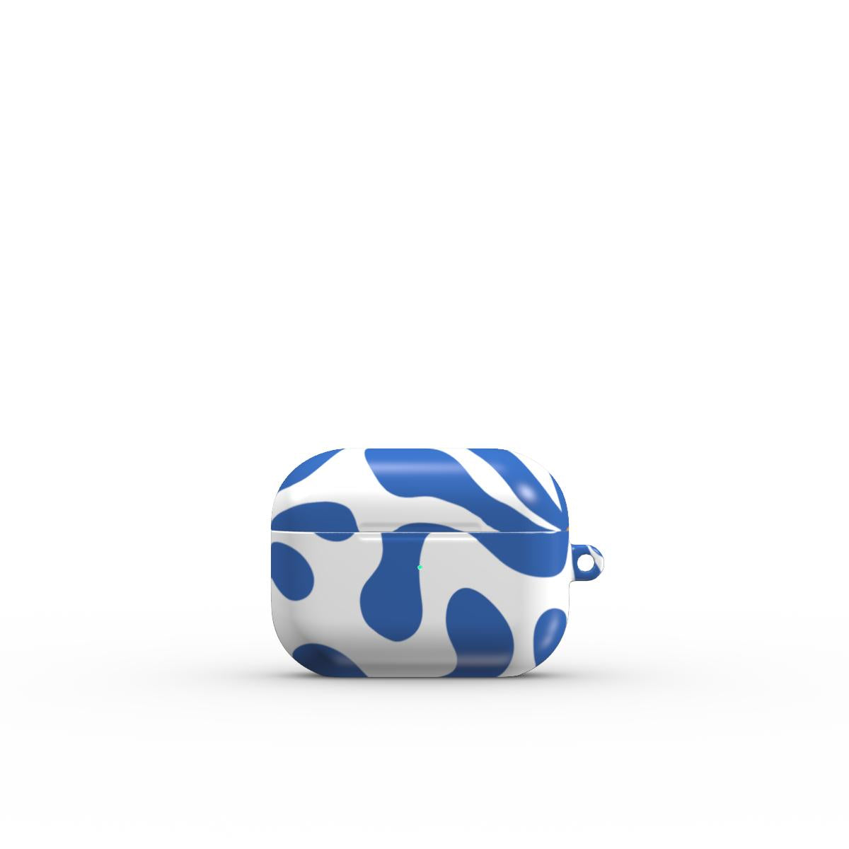 Blue Abstract Starburst Apple AirPods Tough Case, 3D product render