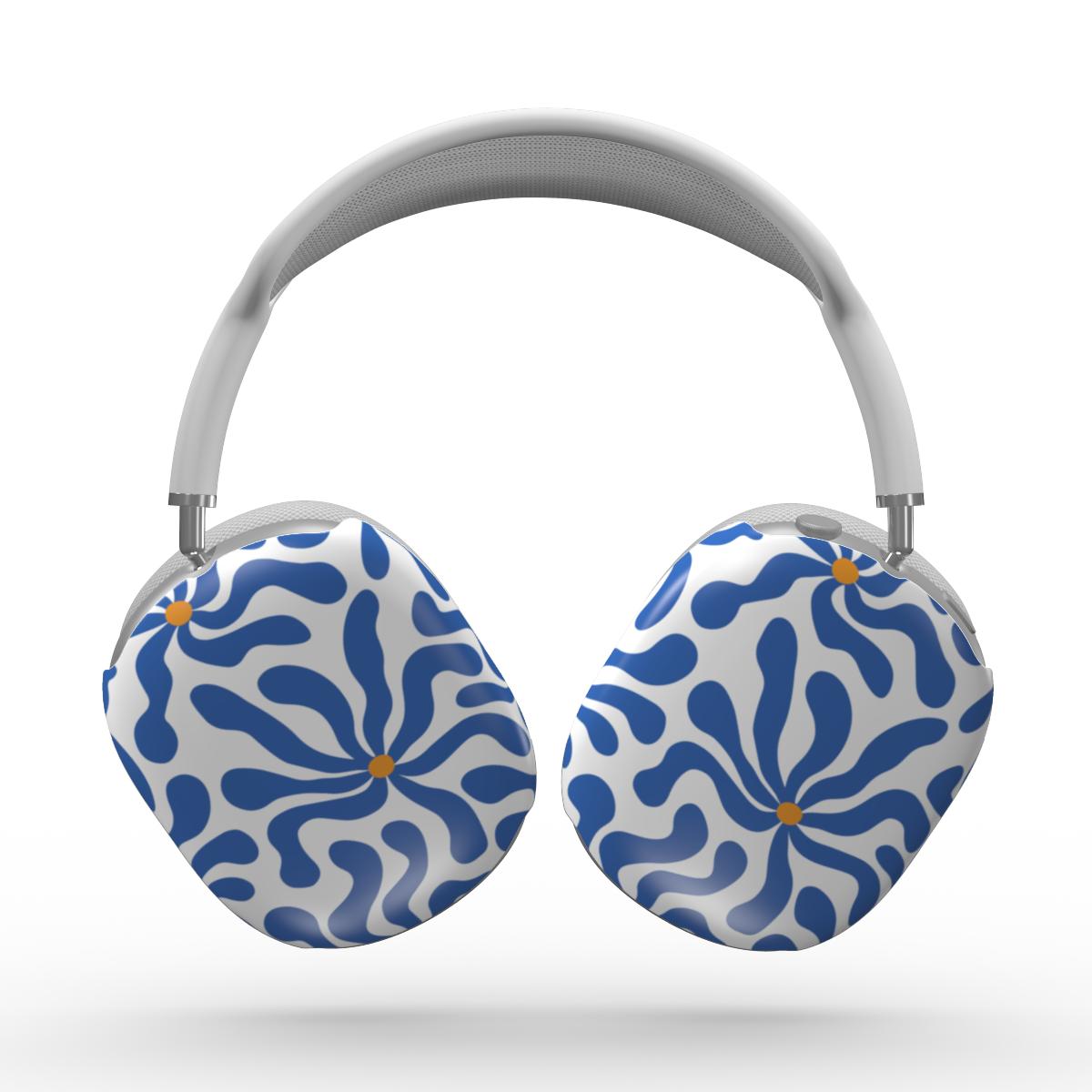 Blue Abstract Starburst Apple AirPods Max Tough Case, 3D product render