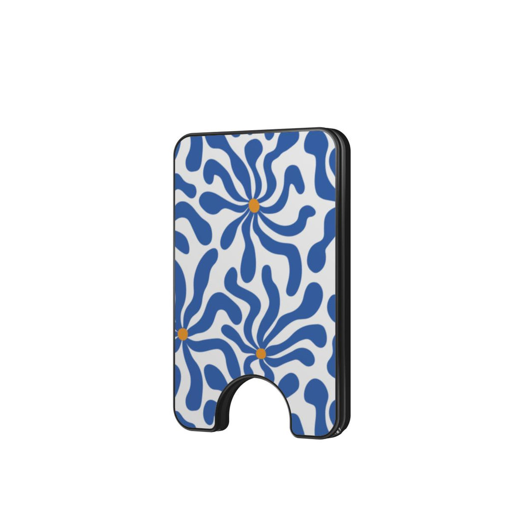 Blue Abstract Starburst Magnetic Wallet, 3D product render