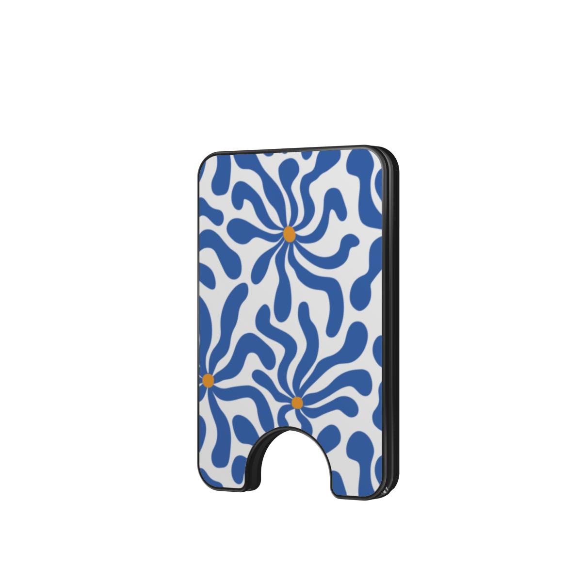 Blue Abstract Starburst Magnetic Wallet, 3D product render