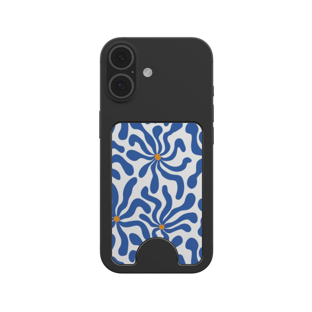 Blue Abstract Starburst Magnetic Wallet, 3D product render