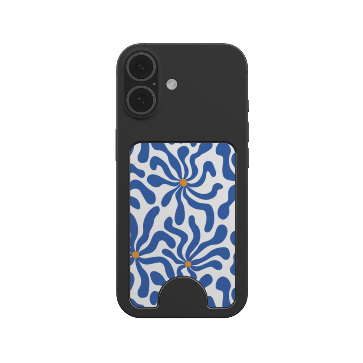 Blue Abstract Starburst Magnetic Wallet, 3D product render