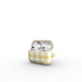 Butter Yellow Gingham Apple AirPods Tough Case — full view, front print