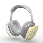 Butter Yellow Gingham Apple AirPods Max Tough Case — layers separated