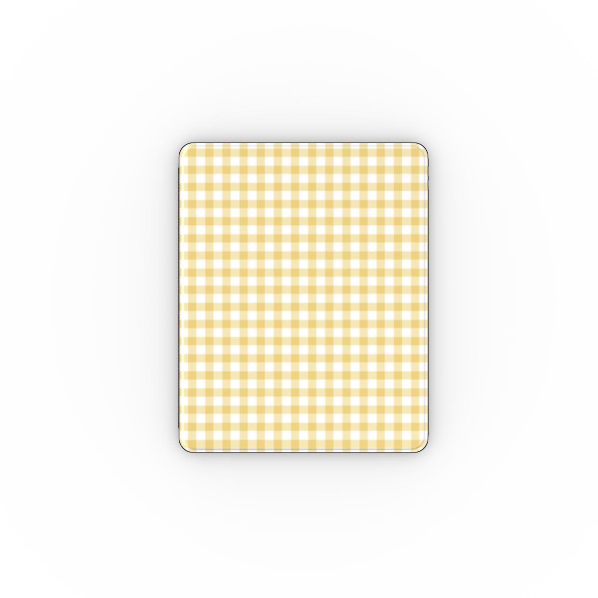 Butter Yellow Gingham Apple iPad Case — full view, full back print