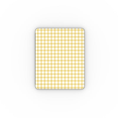 Butter Yellow Gingham Apple iPad Case
