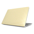 Butter Yellow Gingham MacBook Case — full view, print at lid scale
